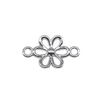 40 шт., подвески в форме цветка, компоненты ювелирных изделий, аксессуары, родиевый сплав цинка, 15X9 мм