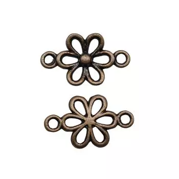40 шт., подвески в форме цветка, подвеска в форме сердца, цвет античной бронзы, 15X9 мм.