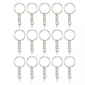 40 шт., полированное кольцо для ключей, винт с глазком, короткая цепочка, разъемное кольцо, соединитель, ювелирные изделия своими руками серебряный