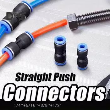 40 шт. прямые нажимные разъемы для подключения быстросъемных разъемов 6, 8, 10, 12 мм, фитинги для воздухопроводов для трубок 1/4, 5/16, 3/8, 1/2 6 mm 40pcs