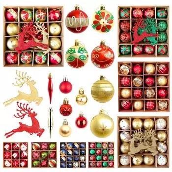 40 шт., рождественские шары, украшения, рождественская елка, кулон для вечеринки, специальные формы, печатные украшения, рождественские сферы 40pcs красный