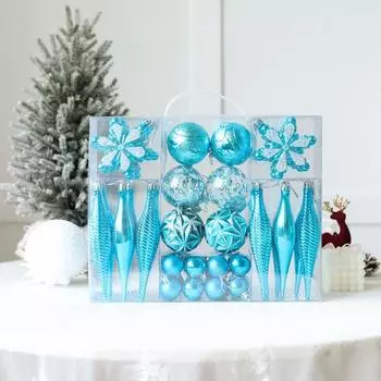 40 шт. Рождественские украшения, небьющиеся подвесные шары, елочные украшения, цветные, праздничные, праздничные красный