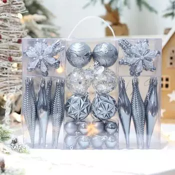 40 шт. Рождественские украшения, небьющиеся подвесные шары, елочные украшения, цветные праздничные украшения для рождественских елок золотистый