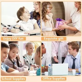 40 шт. шариковая ручка с бриллиантовыми бусинами своими руками, самоклеящиеся ручки с бусинами, креативные цветные ручки со стразами, школьные канцелярские принадлежности