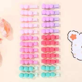 40 шт. Случайный цвет Детская заколка для волос плюшевый шарик резинка детская конфета тугая клипса аксессуары для волос для малышей