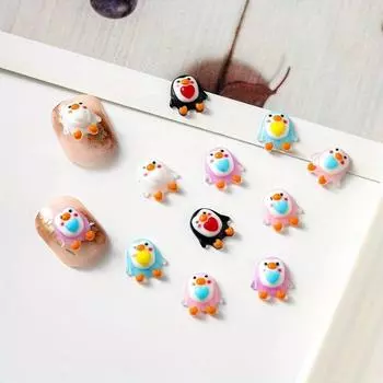 40 шт. смоляных мини-гвоздиков Kawaii LOVE Penguin Art Nails Flatback Stone Applique DIY Wedding Scrapbook Decor Jewelry Accessories Crafts 40pcs фиолетовый
