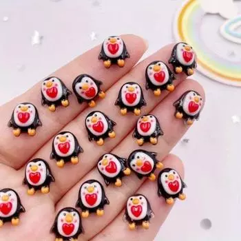 40 шт. смоляных мини-гвоздиков Kawaii LOVE Penguin Art Nails Flatback Stone Applique DIY Wedding Scrapbook Decor Jewelry Accessories Crafts 40pcs фиолетовый