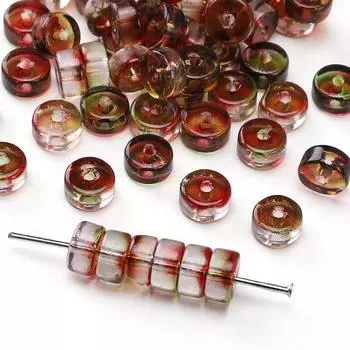 40 шт. стеклянных бусин-бисера на колесе, россыпные бусины-разделители для ювелирных изделий, аксессуары для ручной работы коричневый