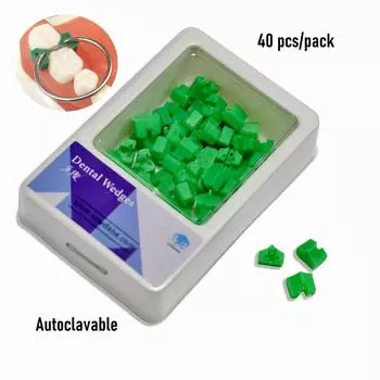 40 шт. стоматологических автоклавируемых ортодонтических дополнительных силиконовых резиновых эластичных клиньев, стоматологические материалы для ухода за полостью рта 1 pack