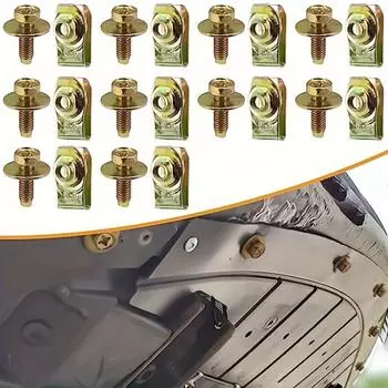 40 шт. сверхпрочных стальных U-образных зажимов для защиты капота автомобиля - надежные болтовые крепления с винтовой установкой 20 винтов и 20 гаек 20 screws&20 nuts