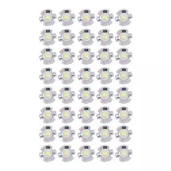 40 шт. светодиодных чип-ламп 1 Вт 24 В 16 мм/0,6 дюйма с алюминиевым цоколем, низкое энергопотребление, бусины для ламп