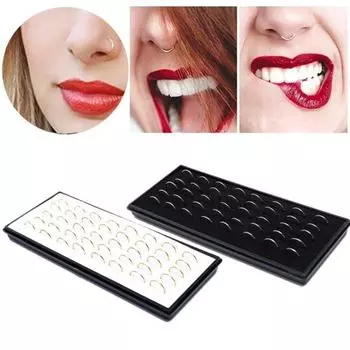 40 шт. унисекс C-образное кольцо из нержавеющей стали с открытым носом, пирсинг, ювелирные изделия, подарок серебряный