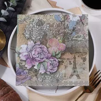 40 шт. утолщенные бумажные салфетки с цветочным принтом одноразовые салфетки для украшения стола бумажные полотенца для отеля Style G
