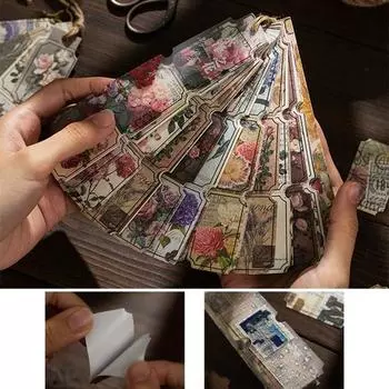 40 шт. винтажные наклейки самоклеящиеся розы серии винтажный ботанический справочник стикер для скрапбукинга канцелярские принадлежности Leaf