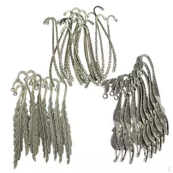 40 шт., винтажные тибетские серебряные закладки с бисером и петлей, креативный узор русалки, смешанные фурнитуры