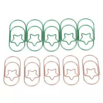 40 шт. звездообразные скрепки яркого цвета с покрытием, устойчивым к ржавчине, портативные, легкие, для офиса и дома Rose Gold