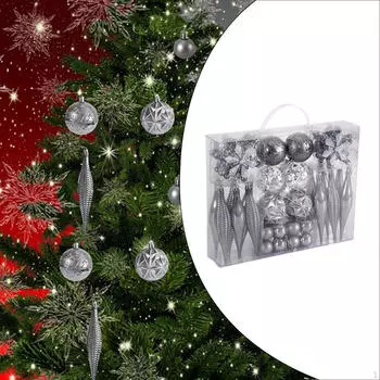 40 штук Рождественские стеклянные шары Рождественские декоративные безделушки елочные шары украшения для серебряный