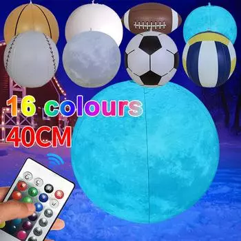 40 см 16 цветов ПВХ надувные шары водонепроницаемый светящийся шар с пультом дистанционного управления пляжный большой светящийся шар для неонового декора вечеринки