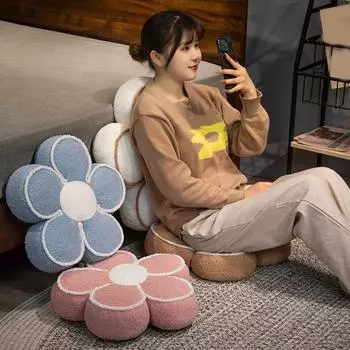 40 см Цветочная плюшевая подушка для дивана, задняя напольная подушка, защитная подушка для бедер и талии, мягкая подушка для сиденья стула, декоративная подушка для гостиной