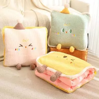 40 см детская игрушка мягкая игрушка в виде шапки-куклы подушка для сна с милым выражением лица и одеялом мягкие плюшевые подарки на день рождения 40cmX40cm розовый