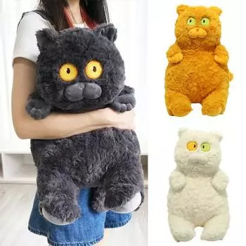 40 см диванная подушка уютная на ощупь милая милая мягкая игрушка кукла плюшевая игрушка кошка 40cm чёрный