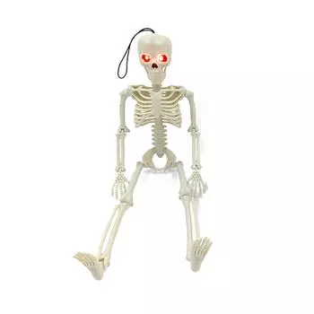 40 см Хэллоуин светоизлучающий скелет со звуком дом с привидениями украшения реквизит имитация человеческого скелета скелет активности