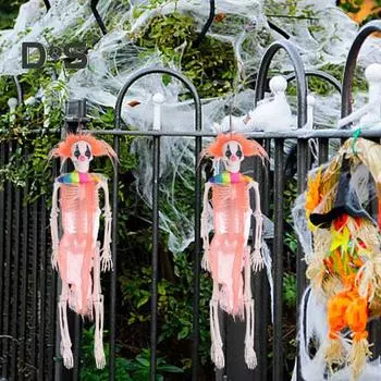 40 СМ Хэллоуин Висячий Скелет Подвижные Суставы Жуткий Клоун Скелет Украшения Крытый Открытый Дом С Привидениями Скелет Орнамент A