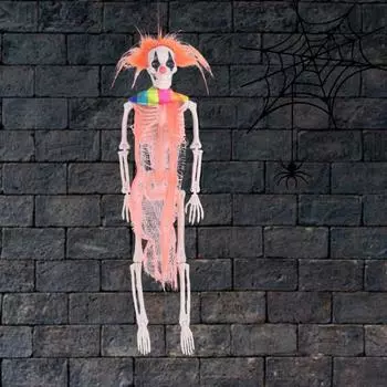 40 СМ Хэллоуин Висячий Скелет Подвижные Суставы Жуткий Клоун Скелет Украшения Крытый Открытый Дом С Привидениями Скелет Орнамент