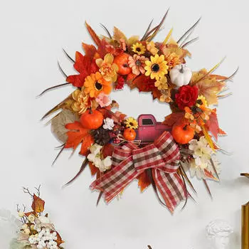 40 см искусственный осенний тыквенный цветок дверной венок реалистичный универсальный приветственный знак украшение для