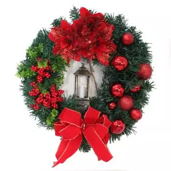 40 см искусственный рождественский венок ручной работы, не выцветающая декоративная гирлянда для внутренних и наружных входных дверей red lamp