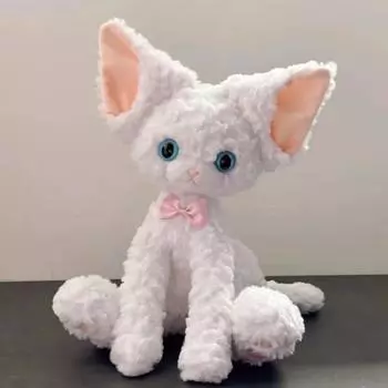 40 см кудрявый мех имитация плюшевой игрушки кошка большие уши супер мягкая нежная детская подушка для украшения дома подарки для девочек about 38-40cm