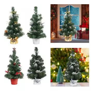 40 см Мини Рождественская елка Имитация Декоративная Реалистичная Искусственная Рождественская елка для Вечеринки Фестиваль Камин Спальня Стол золотистый
