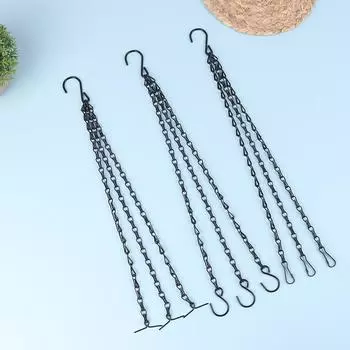 40 см ротанговая подвесная цепочка для цветов, корзина, цветочный горшок, гидропонные растения, инструменты для выращивания, садовые украшения с 3 крючками