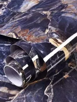 40 см Ширина Мрамор Самоклеящиеся Обои Виниловые Наклейки На Стены Водонепроницаемая Контактная Бумага Для Кухни Декоративная Пленка Домашний Декор 40x100CM