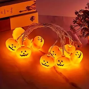 40 светодиодных светодиодных гирлянд для тыквы на Хэллоуин с дистанционным управлением для украшения праздника на Хэллоуин в помещении и на открытом воздухе 817 1.5m 10leds USB
