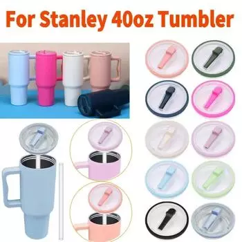 40-унциевый стакан с откидной крышкой и трубочкой, сменная крышка для стакана, устойчивая к проливам, многоразовая, устойчивая к брызгам, для кружек Stanley объемом 40 унций, аксессуары розовый