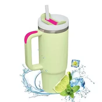 40 унций 304 нержавеющая сталь термос для воды термос для кофе в машину холодные кружки термос с ручкой соломинка для спорта 40oz