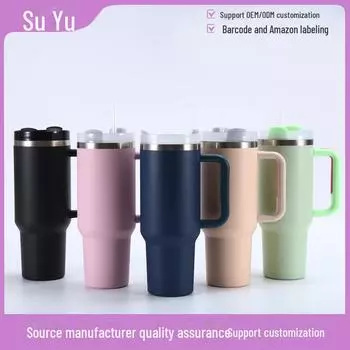 40 унций двухслойный автомобильный термос из нержавеющей стали с трубочкой - портативный, большой емкости 40oz