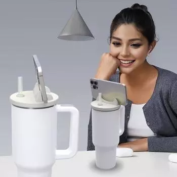 40 унций сменная крышка для стакана силиконовая многофункциональная крышка для стакана с держателем для телефона розовый