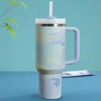 40 унций термос для воды с крышкой и трубочкой, термос, термокружка для воды, стакан для женщин и мужчин, для холодных и горячих напитков зелёный