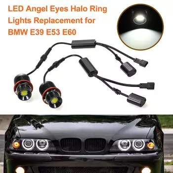 40 Вт/шт. Ангельские глазки Halo, кольцевые габаритные огни, лампа 16SMD, белая замена для BMW E39 E53 E60 белый