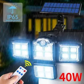40 Вт солнечные движущиеся огни 198 светодиодных солнечных ламп для наружного внутреннего регулируемого угла декоративного освещения для гаража сада дома стены Integrated type-30W