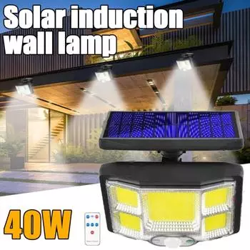 40 Вт солнечные фонари уличные датчики движения 168LED/168COB водонепроницаемые сплит-прожекторы с дистанционным управлением для патио двора сада гаража 168COB integrated-30W