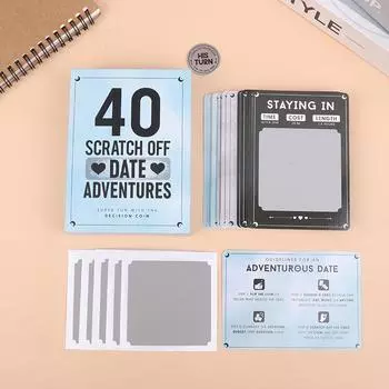 40 веселых и романтических идей для свиданий с отрывными картами. Карточная игра для парня, жены, мужа. Идеально подходит для свидания. Onesize