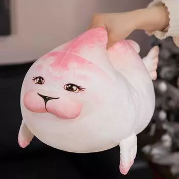 40cm Cute Simulation Couple Globefish Plush Doll Pillow Cartoon Soft Pink Blue Round Puffer Plush Toy Home Decor Gift For Kids about 25cm