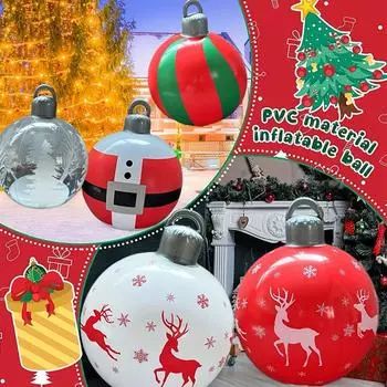 40cm Inflatable Christmas Ball New Years Christmas Ornaments Christmas Decorations Ball for Holiday Party Indoor Outdoor Decor 40cm