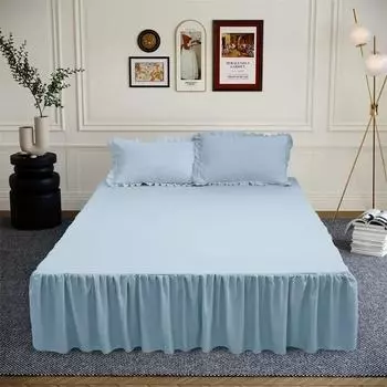 40 см большой юбка кровать юбка одинарная двойная машинная стирка одинарный кусок простыни на резинке корейский стиль простыни нескользящие покрывала 120x200cm 3pcs