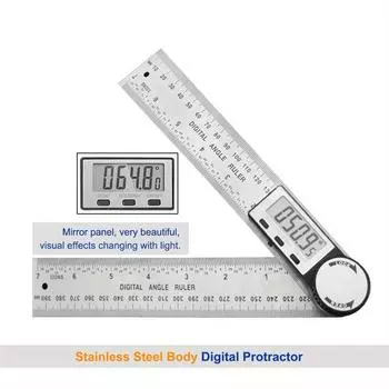 40CM stainless steel digital angle measuring instrument, 2 in 1 angle ruler, suitable for woodworking/construction/DIY measuring tools