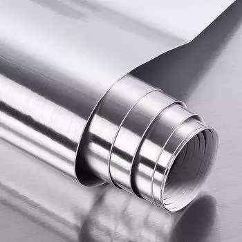 40cm Stainless Steel Wall Stickers Adhesive Wall Wallpaper Cabinet Renovation Refrigerator Kitchen Countertop Elevator Door Home 40cmx5m