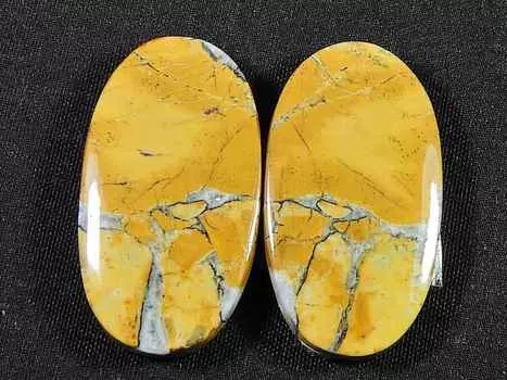 40Cts. Натуральная яшма Малигано (15 мм X 27 мм каждый) Пара овальных кабошонов SK-2800
